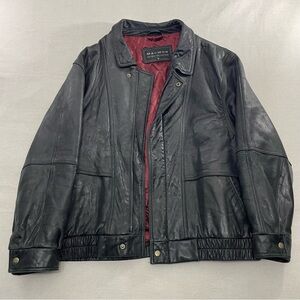 Macmor Private Collection Men's Size 46 XL Genuine Leather Jacket Quilted Lined